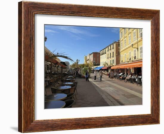 Cours Saleya Market and Restaurant Area, Old Town, Nice, Alpes Maritimes, Provence, Cote D'Azur, Fr-Peter Richardson-Framed Photographic Print