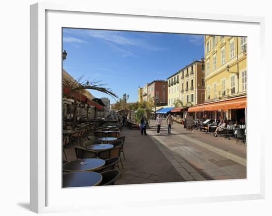 Cours Saleya Market and Restaurant Area, Old Town, Nice, Alpes Maritimes, Provence, Cote D'Azur, Fr-Peter Richardson-Framed Photographic Print