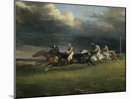 Course de Chevaux a Epsom-Théodore Géricault-Mounted Giclee Print