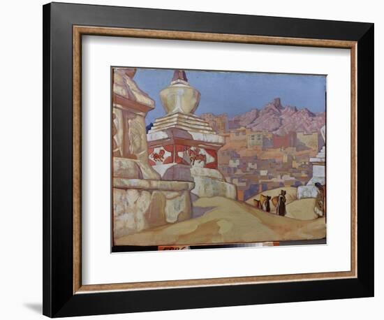 Coursier De La Bonne Fortune (De La Suite Maitreya). Bouddhisme Tibetain. Oeuvre De Nicholas Roeric-Nicholas Roerich-Framed Giclee Print