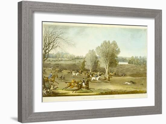 Coursing - a View of Hatfield Park, Engraved by James Pollard (1797-1867)-James Pollard-Framed Giclee Print