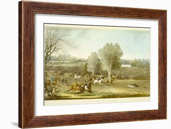 Coursing - a View of Hatfield Park, Engraved by James Pollard (1797-1867)-James Pollard-Framed Giclee Print