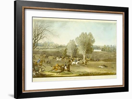 Coursing - a View of Hatfield Park, Engraved by James Pollard (1797-1867)-James Pollard-Framed Giclee Print