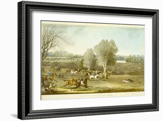 Coursing - a View of Hatfield Park, Engraved by James Pollard (1797-1867)-James Pollard-Framed Giclee Print