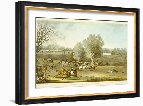 Coursing - a View of Hatfield Park, Engraved by James Pollard (1797-1867)-James Pollard-Framed Giclee Print