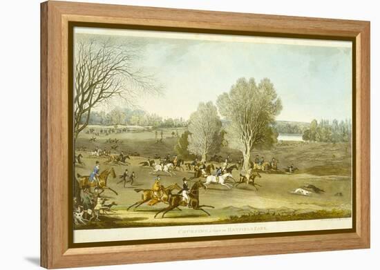 Coursing - a View of Hatfield Park, Engraved by James Pollard (1797-1867)-James Pollard-Framed Premier Image Canvas