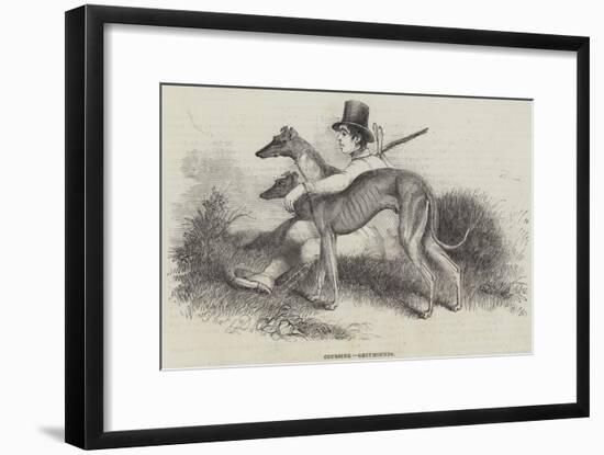 Coursing, Greyhounds-null-Framed Giclee Print