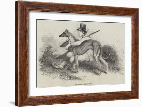 Coursing, Greyhounds-null-Framed Giclee Print