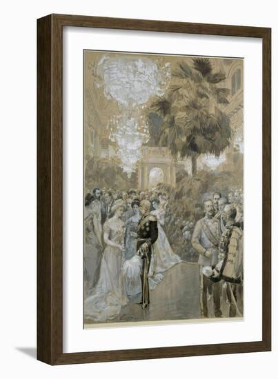 Court ball at the Vienna " Hofburg", the town palace of the Emperors of Austria-Hungary.-Wilhelm Gause-Framed Giclee Print