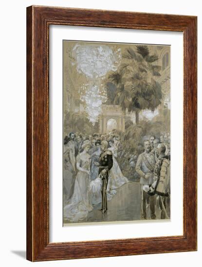 Court ball at the Vienna " Hofburg", the town palace of the Emperors of Austria-Hungary.-Wilhelm Gause-Framed Giclee Print