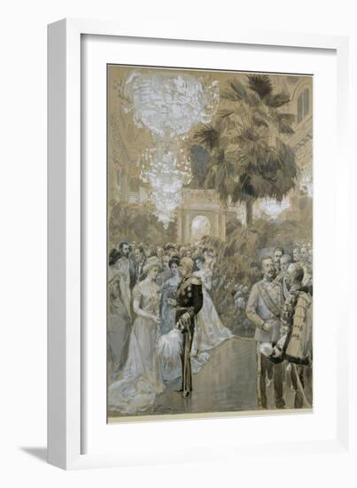 Court ball at the Vienna " Hofburg", the town palace of the Emperors of Austria-Hungary.-Wilhelm Gause-Framed Giclee Print