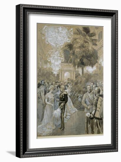 Court ball at the Vienna " Hofburg", the town palace of the Emperors of Austria-Hungary.-Wilhelm Gause-Framed Giclee Print