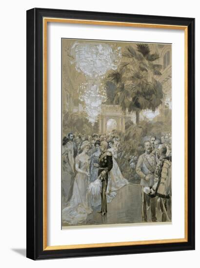 Court ball at the Vienna " Hofburg", the town palace of the Emperors of Austria-Hungary.-Wilhelm Gause-Framed Giclee Print