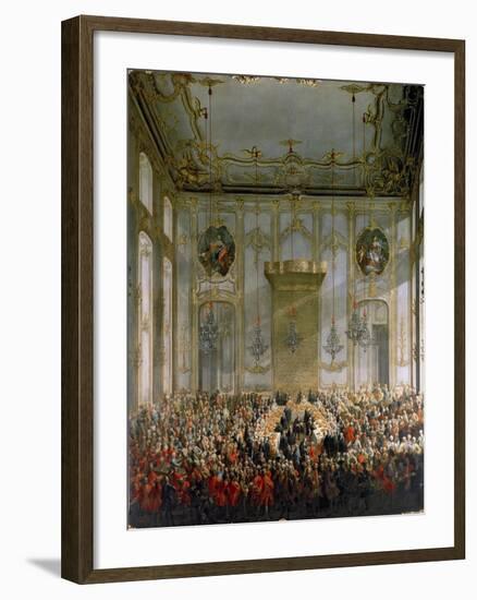 Court Banquet in the Great Antechamber of the Hofburg Palace, Vienna-Martin van Meytens-Framed Giclee Print