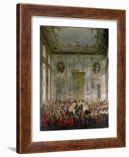 Court Banquet in the Great Antechamber of the Hofburg Palace, Vienna-Martin van Meytens-Framed Giclee Print