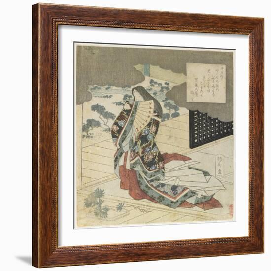 Court Lady Holding a Fan, C. 1824-Yanagawa Shigenobu-Framed Giclee Print