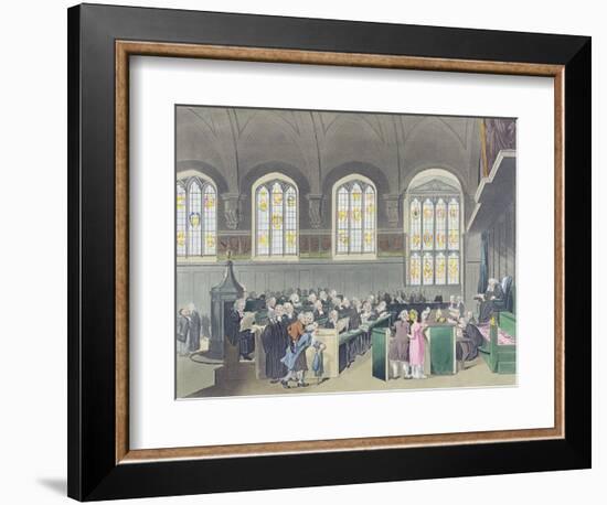 Court of Chancery, Lincoln's Inn Hall, Engraved by Constantine Stadler (Fl.1780-1812), 1808-T. Rowlandson-Framed Giclee Print