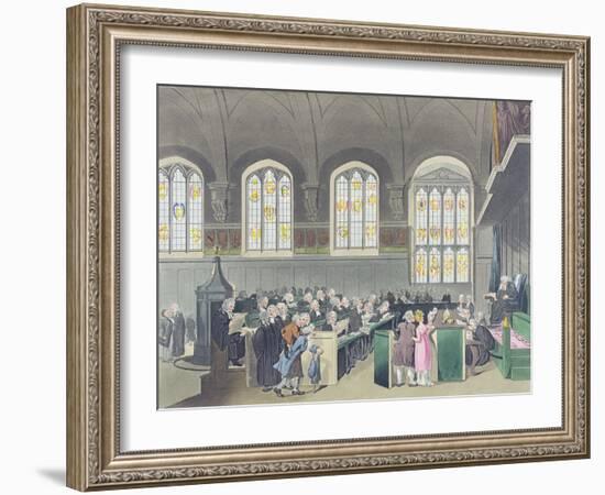 Court of Chancery, Lincoln's Inn Hall, Engraved by Constantine Stadler (Fl.1780-1812), 1808-T. Rowlandson-Framed Giclee Print