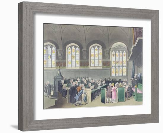 Court of Chancery, Lincoln's Inn Hall, Engraved by Constantine Stadler (Fl.1780-1812), 1808-T. Rowlandson-Framed Giclee Print