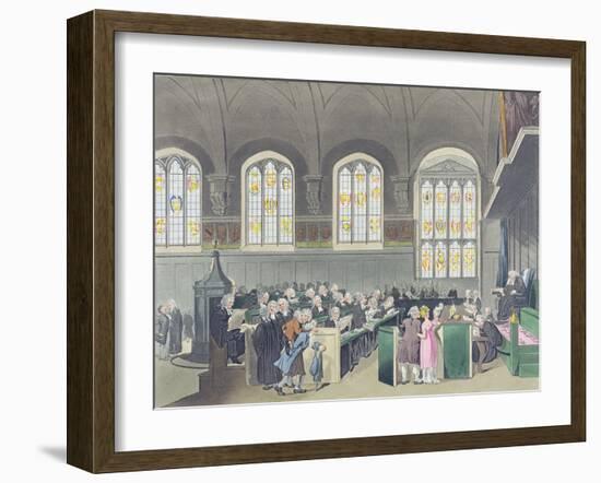 Court of Chancery, Lincoln's Inn Hall, Engraved by Constantine Stadler (Fl.1780-1812), 1808-T. Rowlandson-Framed Giclee Print