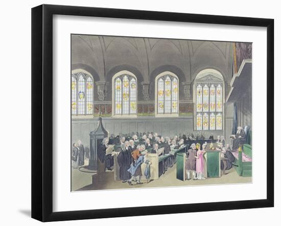 Court of Chancery, Lincoln's Inn Hall, Engraved by Constantine Stadler (Fl.1780-1812), 1808-T. Rowlandson-Framed Giclee Print
