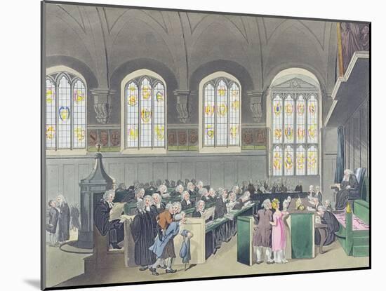 Court of Chancery, Lincoln's Inn Hall, Engraved by Constantine Stadler (Fl.1780-1812), 1808-T. Rowlandson-Mounted Giclee Print