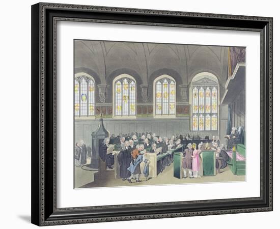 Court of Chancery, Lincoln's Inn Hall, Engraved by Constantine Stadler (Fl.1780-1812), 1808-T. Rowlandson-Framed Giclee Print