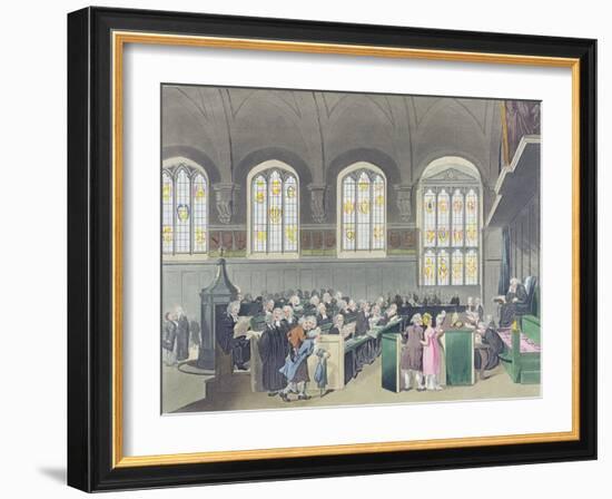 Court of Chancery, Lincoln's Inn Hall, Engraved by Constantine Stadler (Fl.1780-1812), 1808-T. Rowlandson-Framed Giclee Print