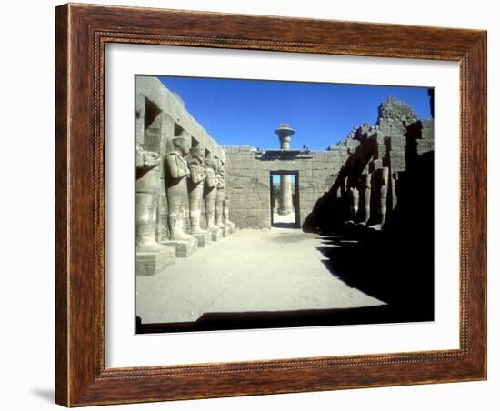 Court of Rameses III with Statues of Osiris, Temple of Amun, Karnak, Egypt, C12th Century Bc-CM Dixon-Framed Photographic Print