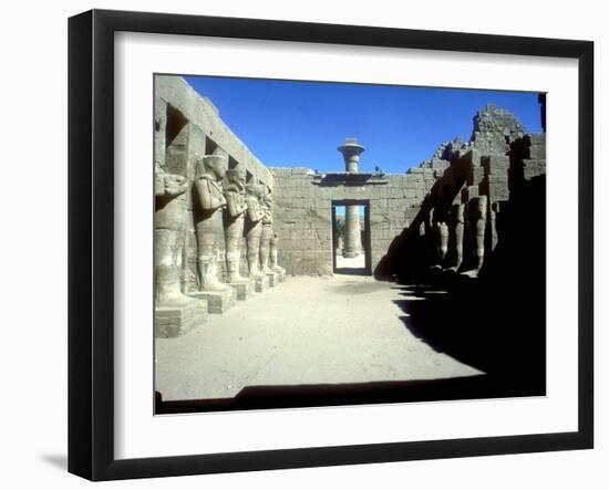 Court of Rameses III with Statues of Osiris, Temple of Amun, Karnak, Egypt, C12th Century Bc-CM Dixon-Framed Photographic Print