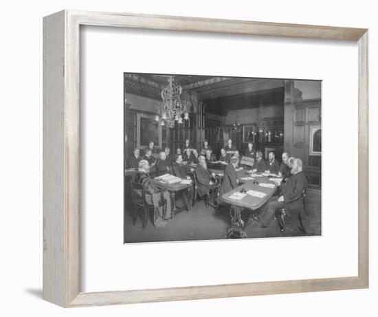 Court of the Cutlers' Company: examining the work of their apprentices, London, 1902-Unknown-Framed Giclee Print
