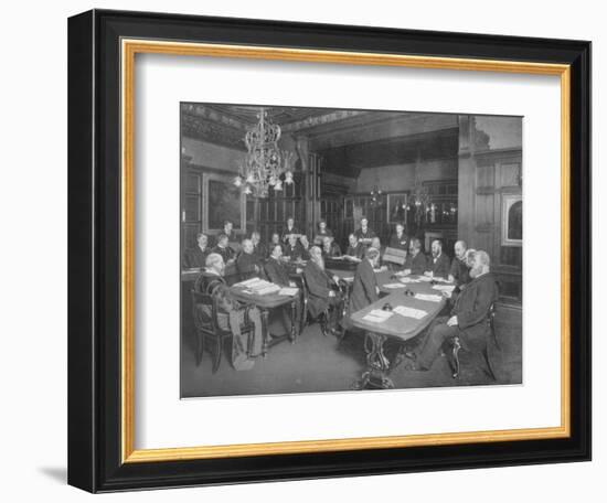 Court of the Cutlers' Company: examining the work of their apprentices, London, 1902-Unknown-Framed Giclee Print