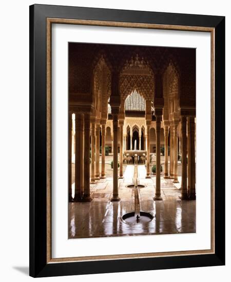 Court of the Lions, 14th century, Alhambra Palace, Spain-null-Framed Premium Photographic Print