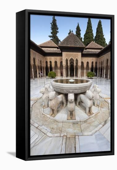 Court of the Lions, Alhambra, Granada, Province of Granada, Andalusia, Spain-Michael Snell-Framed Premier Image Canvas