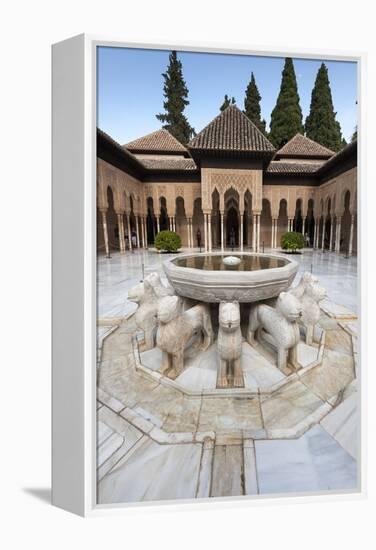 Court of the Lions, Alhambra, Granada, Province of Granada, Andalusia, Spain-Michael Snell-Framed Premier Image Canvas