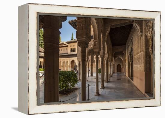 Court of the Lions, Alhambra, Granada, Province of Granada, Andalusia, Spain-Michael Snell-Framed Premier Image Canvas