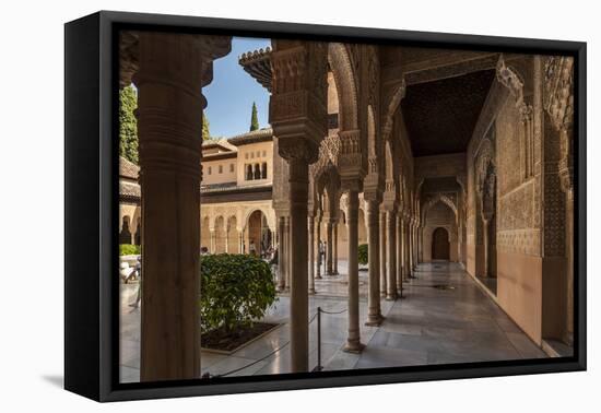 Court of the Lions, Alhambra, Granada, Province of Granada, Andalusia, Spain-Michael Snell-Framed Premier Image Canvas