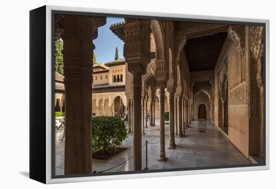 Court of the Lions, Alhambra, Granada, Province of Granada, Andalusia, Spain-Michael Snell-Framed Premier Image Canvas