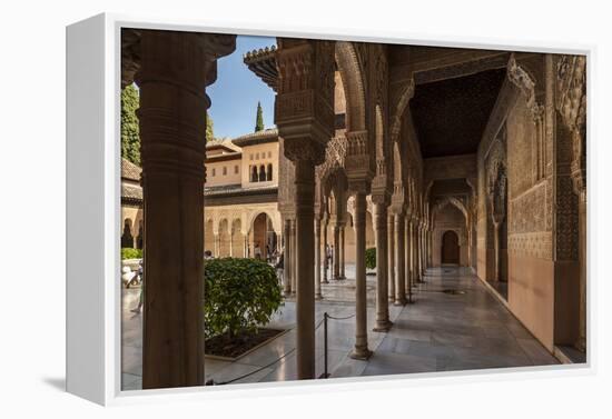 Court of the Lions, Alhambra, Granada, Province of Granada, Andalusia, Spain-Michael Snell-Framed Premier Image Canvas