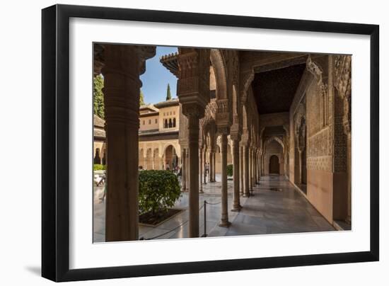 Court of the Lions, Alhambra, Granada, Province of Granada, Andalusia, Spain-Michael Snell-Framed Photographic Print