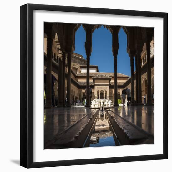 Court of the Lions, Alhambra, Granada, Province of Granada, Andalusia, Spain-Michael Snell-Framed Photographic Print