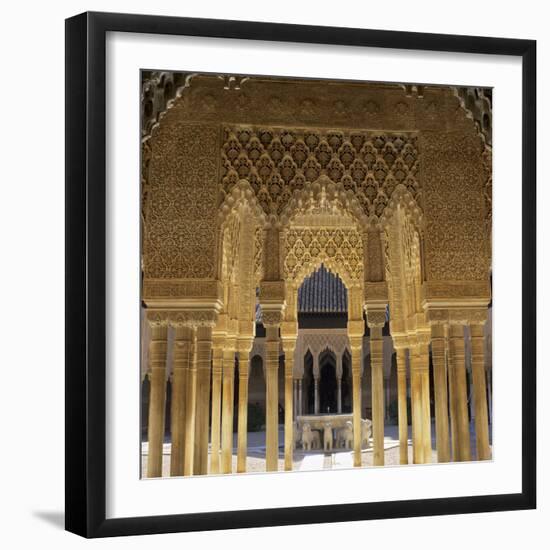 Court of the Lions, Alhambra Palace, UNESCO World Heritage Site, Granada, Andalucia, Spain, Europe-Stuart Black-Framed Photographic Print