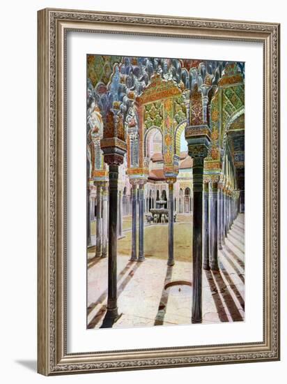 Court of the Lions, the Alhambra, Granada, Andalusia, Spain, C1924-null-Framed Giclee Print