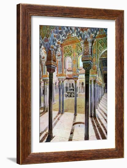 Court of the Lions, the Alhambra, Granada, Andalusia, Spain, C1924-null-Framed Giclee Print