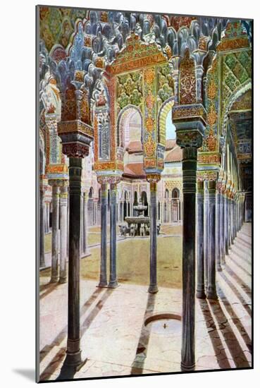 Court of the Lions, the Alhambra, Granada, Andalusia, Spain, C1924-null-Mounted Giclee Print