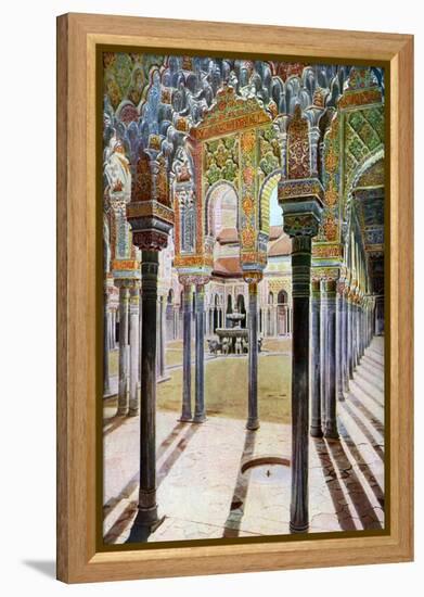 Court of the Lions, the Alhambra, Granada, Andalusia, Spain, C1924-null-Framed Premier Image Canvas