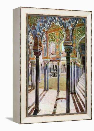 Court of the Lions, the Alhambra, Granada, Andalusia, Spain, C1924-null-Framed Premier Image Canvas