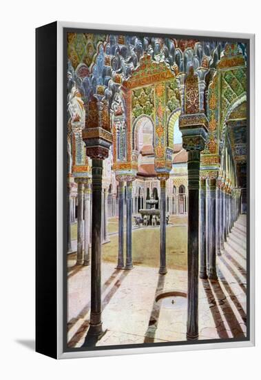 Court of the Lions, the Alhambra, Granada, Andalusia, Spain, C1924-null-Framed Premier Image Canvas