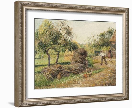 Court of the Mother Lucien, Eragny-Camille Pissarro-Framed Giclee Print