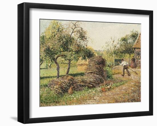 Court of the Mother Lucien, Eragny-Camille Pissarro-Framed Giclee Print